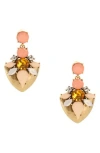 Olivia Welles Mesalina Drop Earrings In Gold/pink