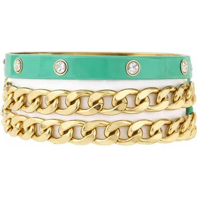 Olivia Welles Mint Maili Wrap Bracelet In Gold