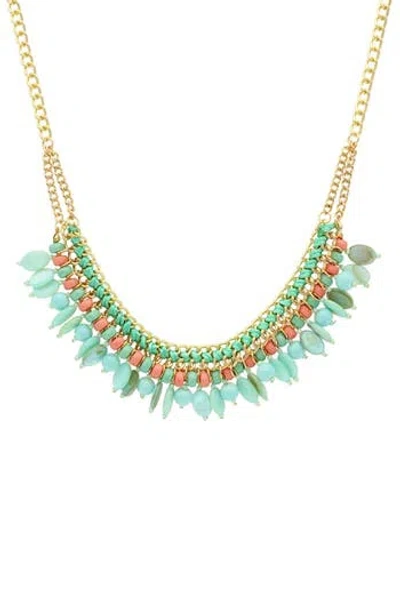 Olivia Welles Minty Crystal Statement Necklace In Purple