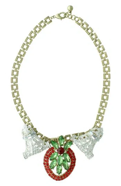 Olivia Welles Mistletoe Time Necklace In Gold/multi