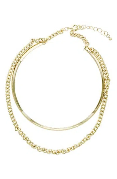 Olivia Welles Mixed Chain Layered Necklace In Metallic