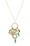Olivia Welles Multi Charm Pendant Necklace In Gold