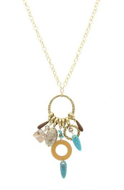 Olivia Welles Multi Charm Pendant Necklace In Gold