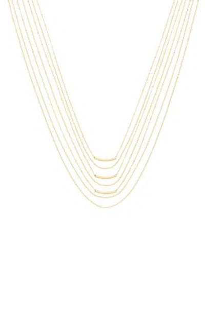 Olivia Welles Multilayered Chain Necklace In Orange