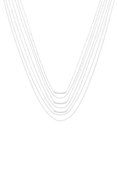 Olivia Welles Multilayered Chain Necklace In Silver