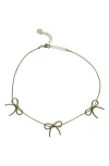 Olivia Welles My Bow Collar Necklace In Gold