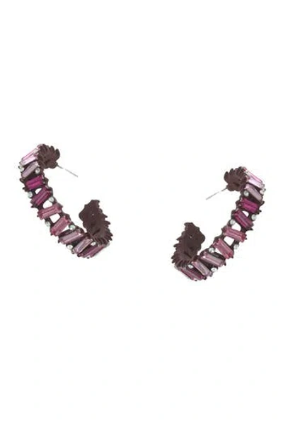 Olivia Welles Naia Rhinestone Hoop Earrings In Multi