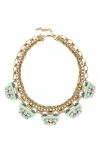 Olivia Welles Naomi Crescent Necklace In Gold / Mint