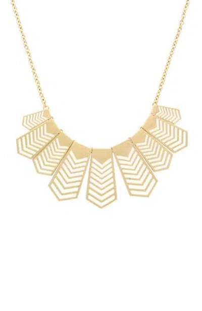 Olivia Welles Natasha Chevron Bib Necklace In Gold