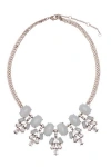 Olivia Welles Nicole Crystal Statement Necklace In Gold/grey