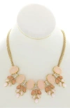Olivia Welles Nicole Crystal Statement Necklace In Gold/pink