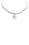 Olivia Welles Nikki Iced Imitation Pearl Choker Necklace In Green