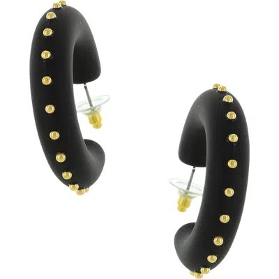 Olivia Welles Noel Studded Hoop Earrings In Black