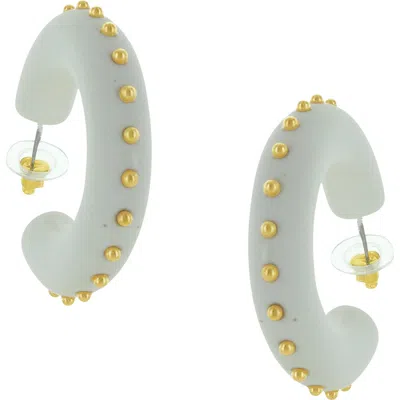 Olivia Welles Noel Studded Hoop Earrings In Blue