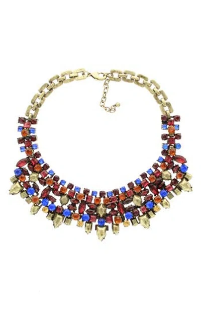 Olivia Welles Nora Crystal Bib Necklace In Multi