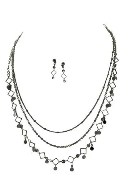 Olivia Welles Nuo Necklace & Earrings Set In Silver