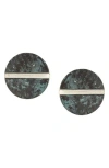 Olivia Welles Octavia Patina Oversize Stud Earrings In Silver/patina