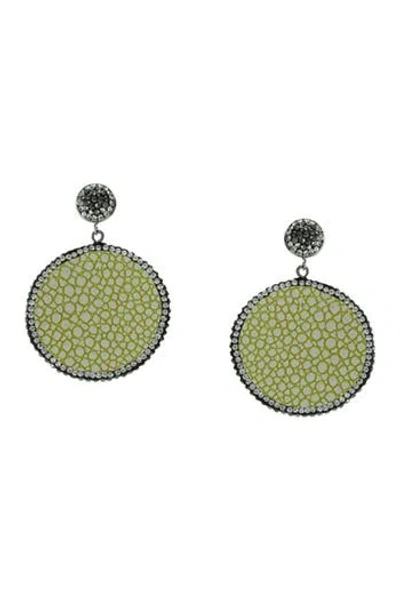 Olivia Welles Olwen Crystal Drop Earrings In Green