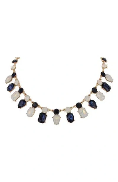 Olivia Welles Oriana Mixed Crystal Collar Necklace In Gold