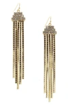 Olivia Welles Pazia Crystal Fringe Drop Earrings In Gold