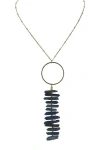 Olivia Welles Pendant Stone Necklace In Blue