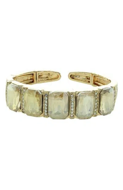 Olivia Welles Penelope Crystal Cuff Bracelet In Green