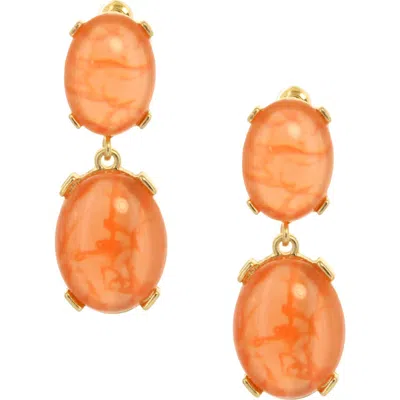 Olivia Welles Perfect Peach Drop Earrings In Orange
