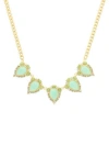 Olivia Welles Perfectly Pastel Collar Necklace In Green