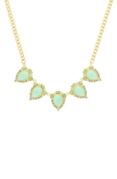 Olivia Welles Perfectly Pastel Collar Necklace In Green