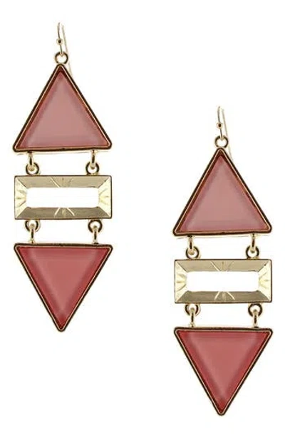 Olivia Welles Pointy Pastel Drop Earrings In Multi
