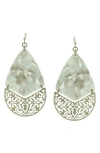 Olivia Welles Quinn Filigree Drop Earrings In Worn Gold/gray