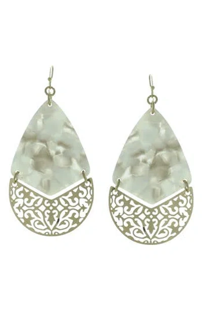 Olivia Welles Quinn Filigree Drop Earrings In Worn Gold/gray