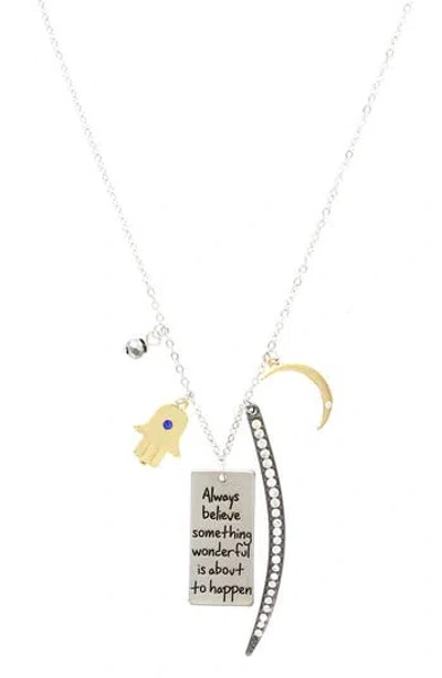 Olivia Welles Quote Pendant Necklace In Silver