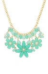 Olivia Welles Raelyn Flower Necklace In Gold