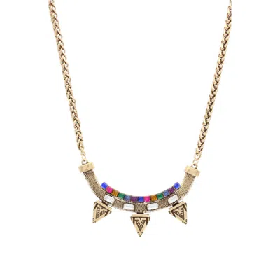 Olivia Welles Raina Triangle Frontal Necklace In Gold