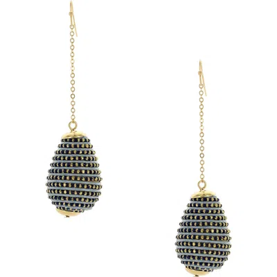 Olivia Welles Rainfall Drop Earrings In Gold/blue