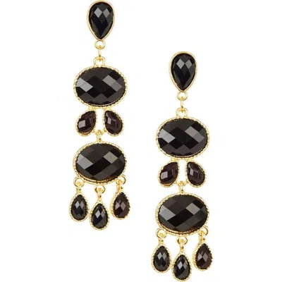 Olivia Welles Rainfall Stone Earrings In Black