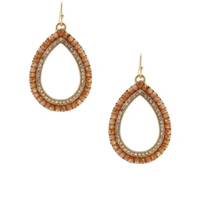 Olivia Welles Raylee Stone Drop Earrings In Gold/peach
