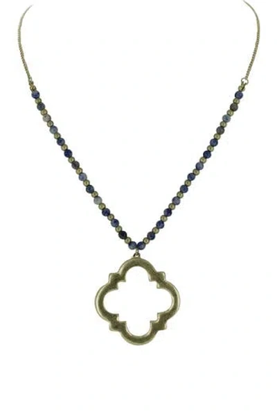 Olivia Welles Regan Beaded Pendant Necklace In Black