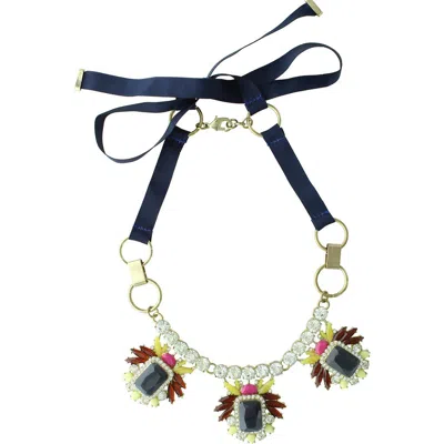 Olivia Welles Rena Ribbon Necklace In Gold/multi