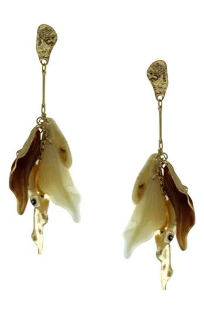 Olivia Welles Renata Petal Drop Earrings In Gold