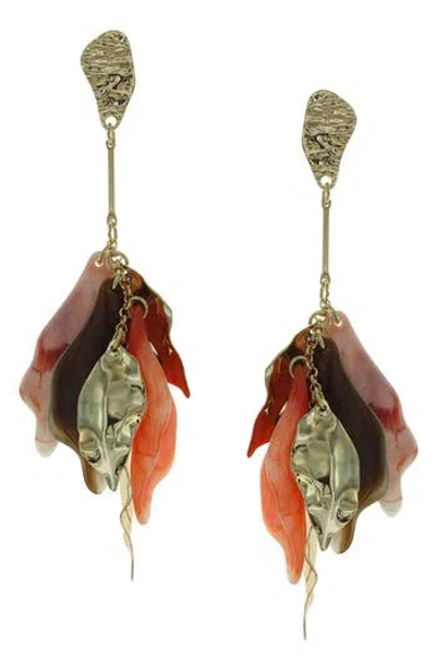 Olivia Welles Renata Petal Drop Earrings In Multi