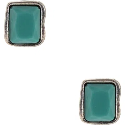 Olivia Welles Resin Square Stud Earrings In Multi