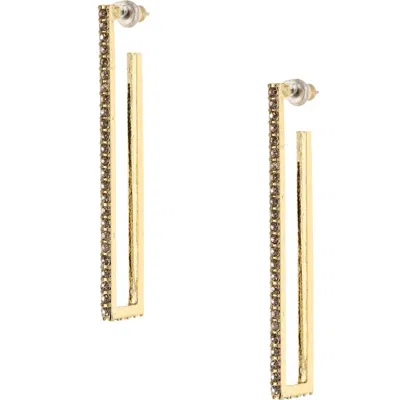 Olivia Welles Rheanna Crystal Hoop Drop Earrings In Gold