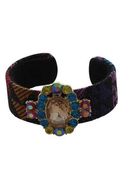 Olivia Welles Rhian Woven Cuff Bracelet In Gold/multi