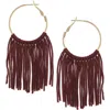 Olivia Welles Rosalina String Drop Earrings In Brown