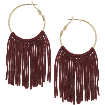 Olivia Welles Rosalina String Drop Earrings In Brown