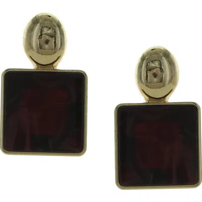 Olivia Welles Ruby Marbled Earrings In Gold