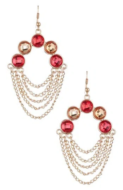 Olivia Welles Semi Circle Draping Drop Earrings In Gold