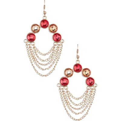 Olivia Welles Semi Circle Draping Drop Earrings In Gold / Natural